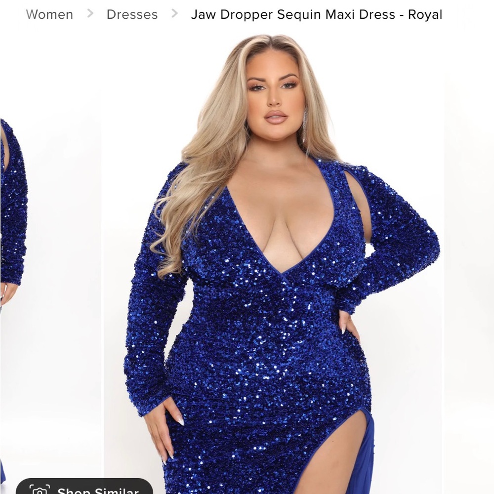Plus size blue sparkly dress
